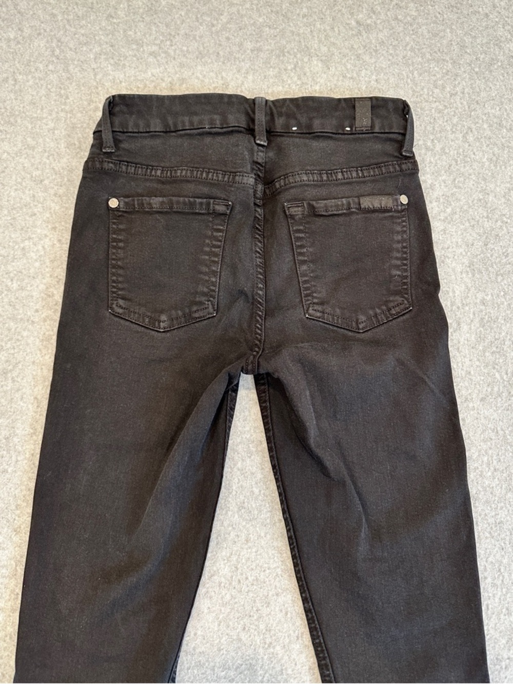 7 For All Mankind The High Waist Black Skinny Jeans - Picture 3 of 10